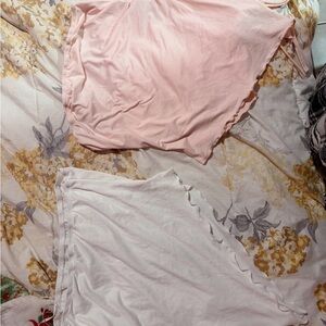 SHEIN White and Pink Skirt Set